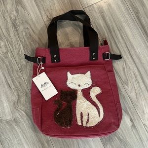 Cute Pink Cat Tote Bag NWT New